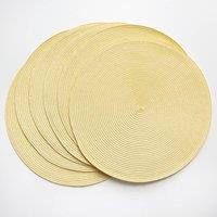 D-C-Fix Wipe Clean Woven Round Placemats Vanilla in Yellow