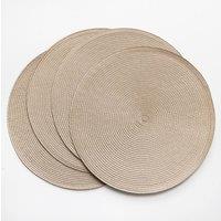 D-C-Fix Wipe Clean Woven Round Placemats Hazel in Beige