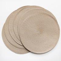 D-C-Fix Wipe Clean Woven Round Placemats Hazel in Beige
