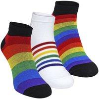 Sock Snob 3 Pack Rainbow Trainer Cotton Socks Bright Colourful Striped Socks | Size: 6-9