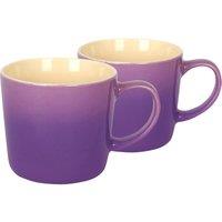 Argon Tableware 330ml Ombre Coffee Mugs - Set of 2 - Glazed New Bone China Tea Mug in Purple