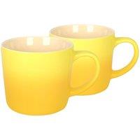 Argon Tableware 330ml Ombre Coffee Mugs - Set of 2 - Glazed New Bone China Tea Mug in Yellow