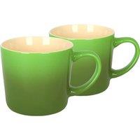 Argon Tableware 330ml Ombre Coffee Mugs - Set of 2 - Glazed New Bone China Tea Mug in Green