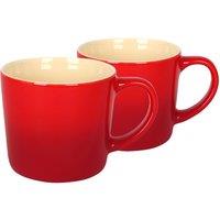 Argon Tableware 330ml Ombre Coffee Mugs - Set of 2 - Glazed New Bone China Tea Mug in Red