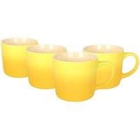 Argon Tableware 330ml Ombre Coffee Mugs - Set of 4 - Glazed New Bone China Tea Mug in Yellow