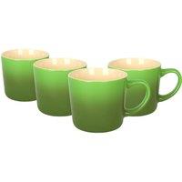 Argon Tableware 330ml Ombre Coffee Mugs - Set of 4 - Glazed New Bone China Tea Mug in Green