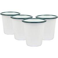 Argon Tableware White Enamel Tumblers - 300ml - Pack of 3 in Green