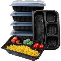 ECONX 4 Compartment Meal Prep Food Containers Takeaway Lunch Box Pack Of 30 in Black