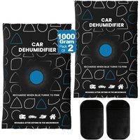 MANTRARAJ 1 kg Reusable Car Dehumidifier Dry Bag Moisture Killer Absorber Pad in Black | Size: 2 Pack