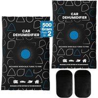 MANTRARAJ 500g Reusable Car Dehumidifier Dry Bag Moisture Killer Absorber Pad in Black | Size: 2 Pack