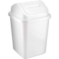 MANTRARAJ 5L Bathroom Bin Swing Top Dust Bin Plastic Waste Paper Basket in White