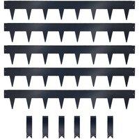 Nicoman 1m Heavy Duty Metal Garden Borders with Pega - Set of 5 in Dark Grey