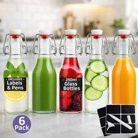volila 6 Pack Glass Bottles with Stoppers in Clear | Size: 150ml