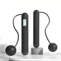 VOGREX Black LCD Digital Counting Cordless Skipping Rope Exercise Trainer