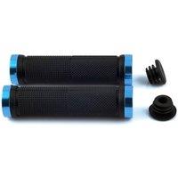 VOGREX BLUE DOUBLE LOCK ON LOCKING BICYCLE HANDLE BAR GRIPS in Black