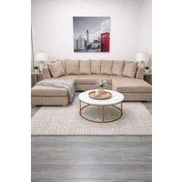 Stratus Interiors Easton Large U Shaped Sofa Soft Velvet Fabric in Tan