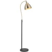 Netlighting Franklin Task Floor Lamp Antique Brass Plate Matt Black Paint in Gold