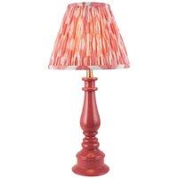 Netlighting Myrtle Pink Clay Table Lamp with Coral Pink Fabric Ikat Shade 25cm B22