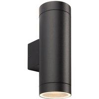 Netlighting Palin XL Outdoor Up Down Wall Lamp Textured Black Paint & Clear Glass IP44
