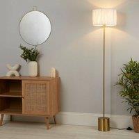 Lighting Collection RAFFIA FLOOR LAMP WHITE & GOLD