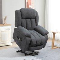 HOMCOM Power Lift Recliner Chair for Elderly w/ Massage & Remote, Dark Grey