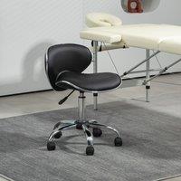 HOMCOM Ergonomic Executive Office Chair Computer Armless PU Wheels 360 Swivel in Black