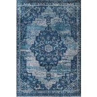 Kukoon Navy Blue Traditional Medallion Bordered Living Area Rug | Size: 160 cm x 230 cm