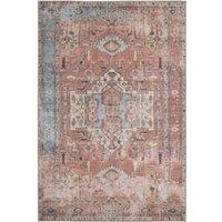 Kukoon Terracotta Distressed Aztec Geometric Non Slip Washable Low Pile Rug | Size: 160 cm x 230 cm