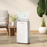 HOMCOM 16L Dehumidifier with Filter, 5.5L Water Tank, Auto Defrost, Timer in White
