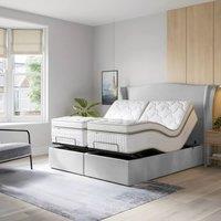 PARADISE BEDS LTD Orthopaedic Electric Adjustable Bed Set With Mattress & Headboard in Silver | Size: Super King