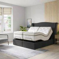 PARADISE BEDS LTD Orthopaedic Electric Adjustable Bed Set With Mattress & Headboard in Dark Grey | Size: King