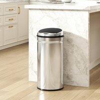 HOMCOM 42L Sensor Bin, Stainless Steel Kitchen Bin with Automatic Close in Silver | Size: Medium