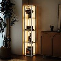 HOMCOM Floor Lamp for Living Room, Standing Lamp with Foot Switch in Natural