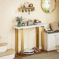 HOMCOM Modern Slim Long Accent Sofa Side Hall Desk for Hallway, White