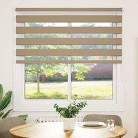 Berkfield Home Zebra Blind Sand Brown 145x100 cm Fabric Width 140.9 cm Polyester