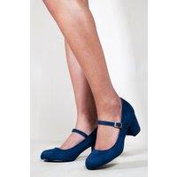 Where's That From Women's 'Araceli' Wide Fit Block Heel Mary Jane Pumps in Navy | Size: 6