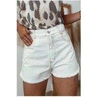Everyday The Label Women's White Raw Hem High Waist Denim Shorts | Size: 4