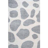 THE RUGS Moodi Pebble Design Shaggy Soft High Pile Living Room Rug & Runner in Grey | Size: 80 cm x 150 cm