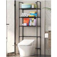 VOGREX Black Over The Toilet Storage Rack Cabinet Organizer Shelf