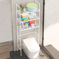 VOGREX White Over The Toilet Storage Rack Cabinet Organizer Shelf