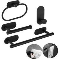 VOGREX Black Stainless Steel Wall Mounted Bathroom Hardware Set