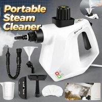 Dragodirect Portable Handheld Steam Cleaner 2.5m Power Cord 7pc Kit in White