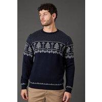 Maine Men's Navy Knitted Christmas Jumper | Size: XL