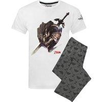 Nintendo Men's Short Sleeve Long Leg Pyjama Set | White | Official | Size: Medium