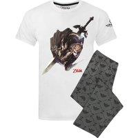 Nintendo Men's Short Sleeve Long Leg Pyjama Set | White | Official | Size: XL