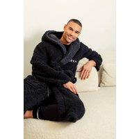 Lulabay Men's Personalised Premium Dressing Gown in Black | Size: Small