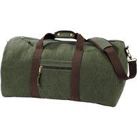 Quadra Men's Vintage Canvas Duffle Bag in Green