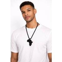 JTAPHRIQUE Men's African-Inspired Beaded Necklace with Statement Pendant in Black