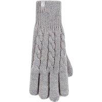 SOCKSHOP Heat Holders Women's 1 Pair Willow Cable Gloves in Light Grey | Size: Medium/Large