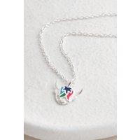 Mia Gioielli Women's Sterling Silver Multicoloured Highland Cow Pendant Necklace | Size: 45 cm